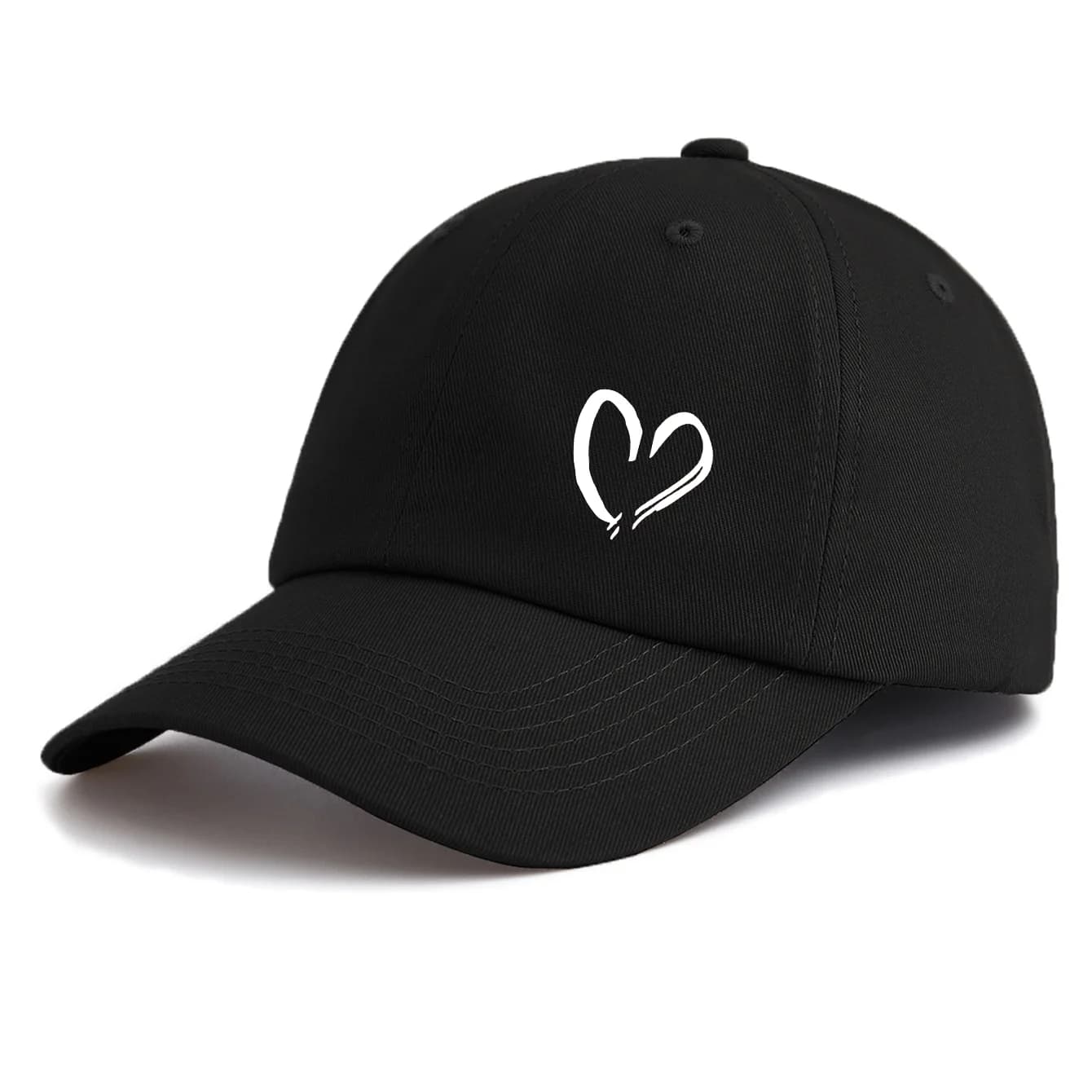 Casquette de Baseball imprimée cœur pour adultes, chapeau de papa réglable et doux, Style rétro mini