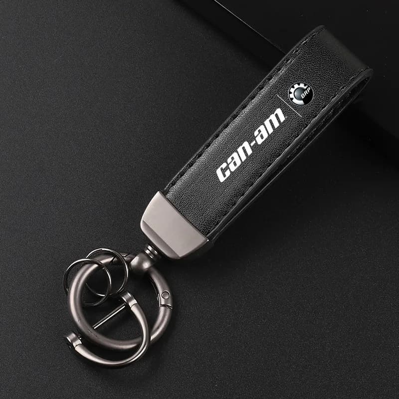 Porte-clés de voiture en cuir de luxe avec lanière, porte-clés cadeau pour Can-Am