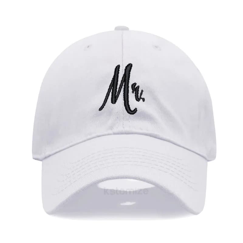 Correspondant M. & Mme Casquette de Baseball en coton brodé pour hommes et femmes, casquette de Golf