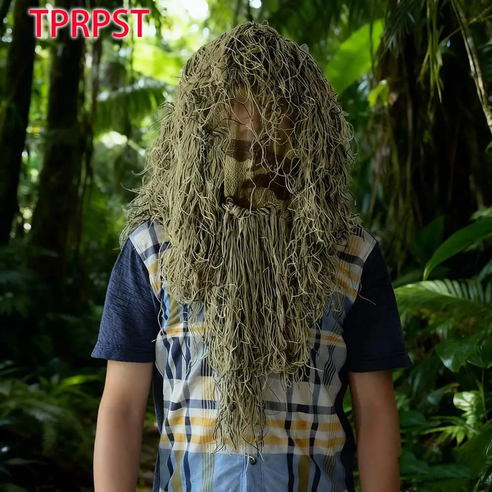 Chasse Sniper Ghillie capuche Camouflage couvre-tête pour Ghillie costume moustiquaire capuche Headv