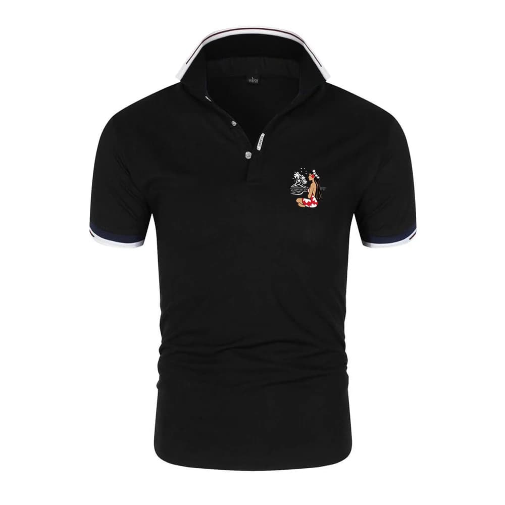 Hinano Tahiti Beer Summer Polo à manches courtes pour homme, col à revers, couleur unie, coupe overs