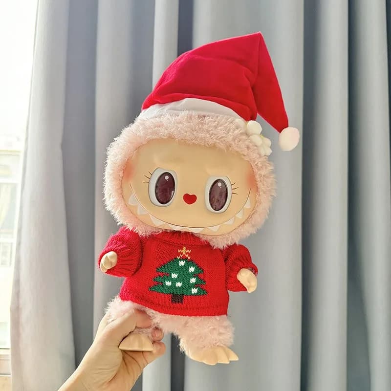 Uniquement pour 38cm Labubu vêtements Mokoko poupée vacances robe de noël pull mignon fille tenue en