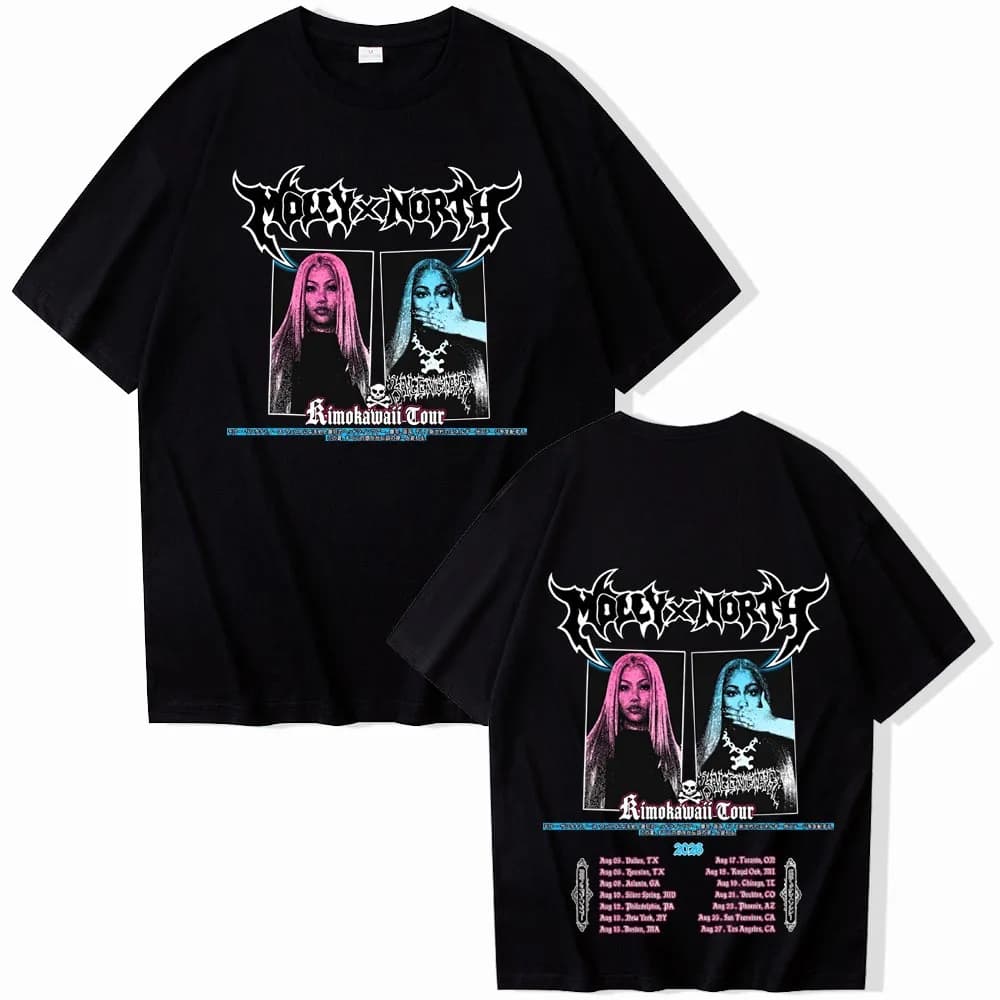 T-shirt North West Molly Santana Kimokawaii Tour pour homme et femme, chemise décontractée à manches