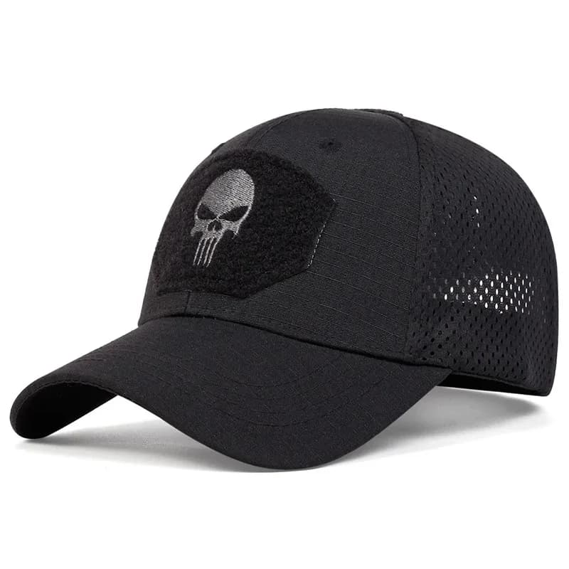 Casquette de Baseball respirante avec Patch brodé de crâne, chapeau décontracté réglable pour l'exté