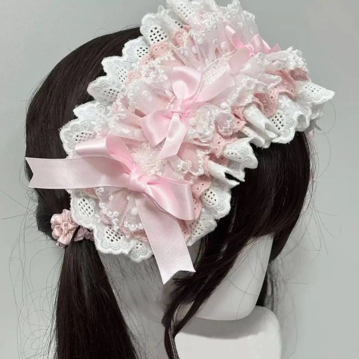 Bandeau Lolita avec nœud en dentelle, accessoire pour cheveux, style sombre, doux et cool, accessoir