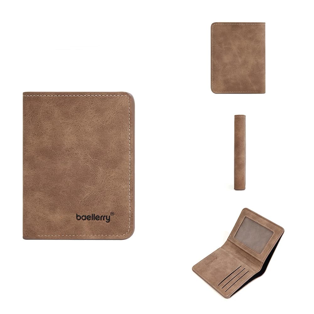 Baellerry portefeuille pour hommes en cuir PU poche avant minimaliste pince à billets essentiels de
