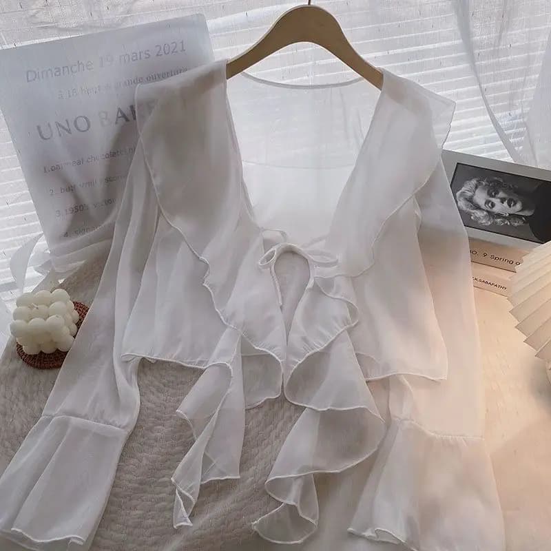 Cape châle ouvert enveloppement Poncho manteau Lolita boléro gothique en mousseline de soie hausseme