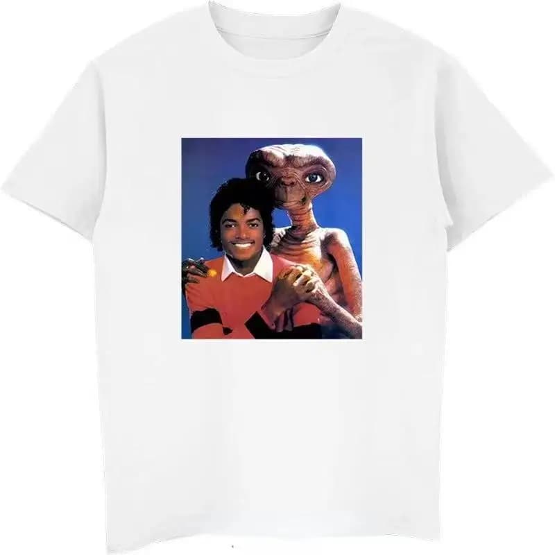Michael Jackson et E.T t-shirt femmes hommes chemises drôle rétro graphique t-shirts été mode Street