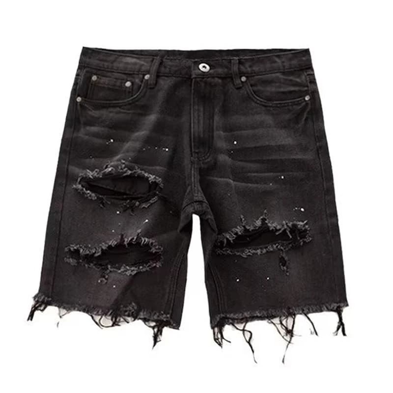 Kakan-nouveau short en jean en détresse d'été pour hommes, jean populaire pour jeunes coréens, coupe
