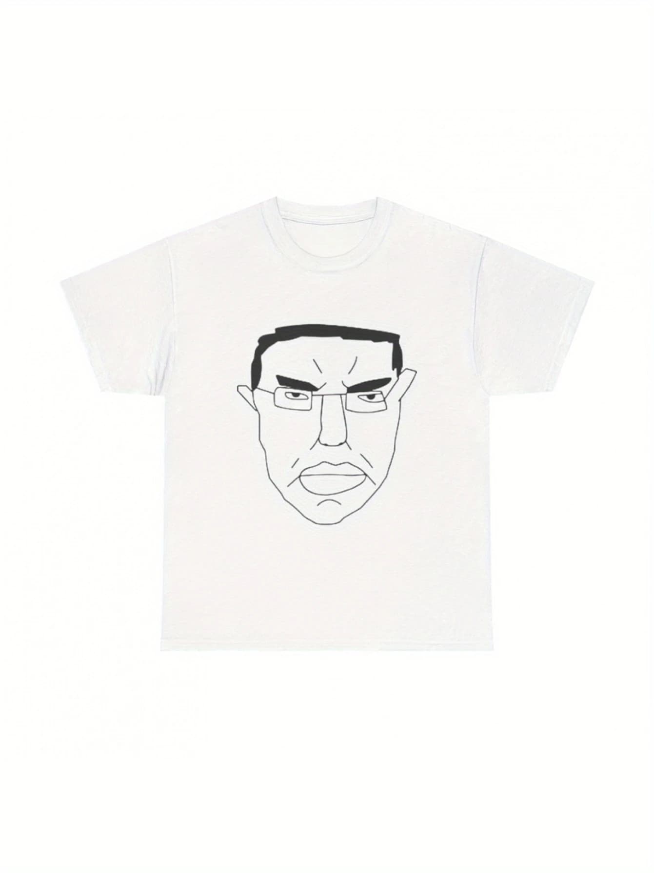 T-shirt graphique avec motifs de visages Chud/Wojak/Chad - Graphiques de visages noirs sur un t-shir
