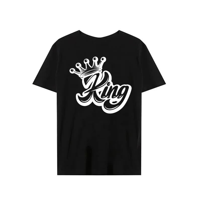 Roi reine couronne imprimer amoureux Couples T-shirt Harajuku femmes T-shirt couronne Couple corresp