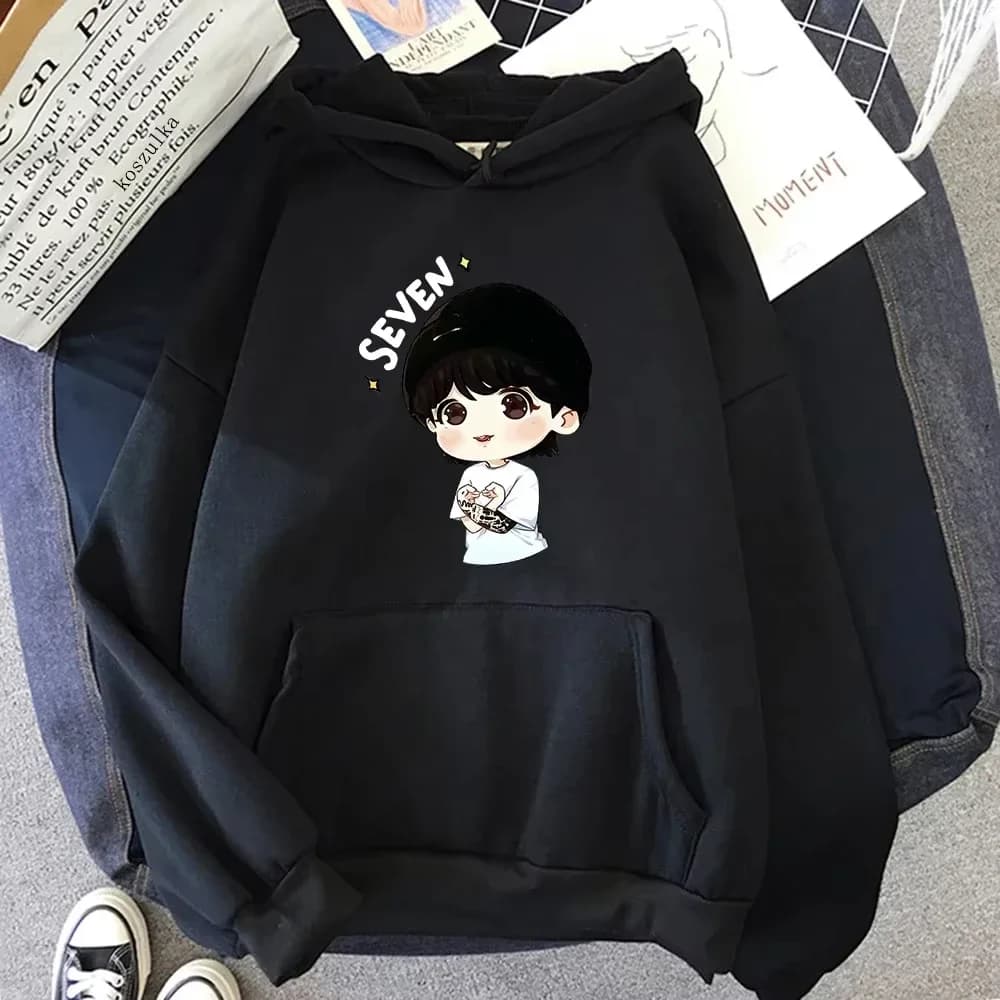 2025 JungKook Seven sweat à capuche femmes Harajuku esthétique drôle Kawaii sweats à capuche unisexe