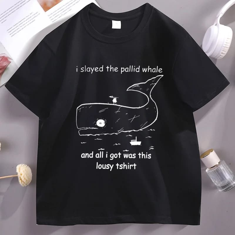 Limbus Company Whale T-shirt imprimé à manches courtes pour hommes et femmes, T-shirt décontracté à