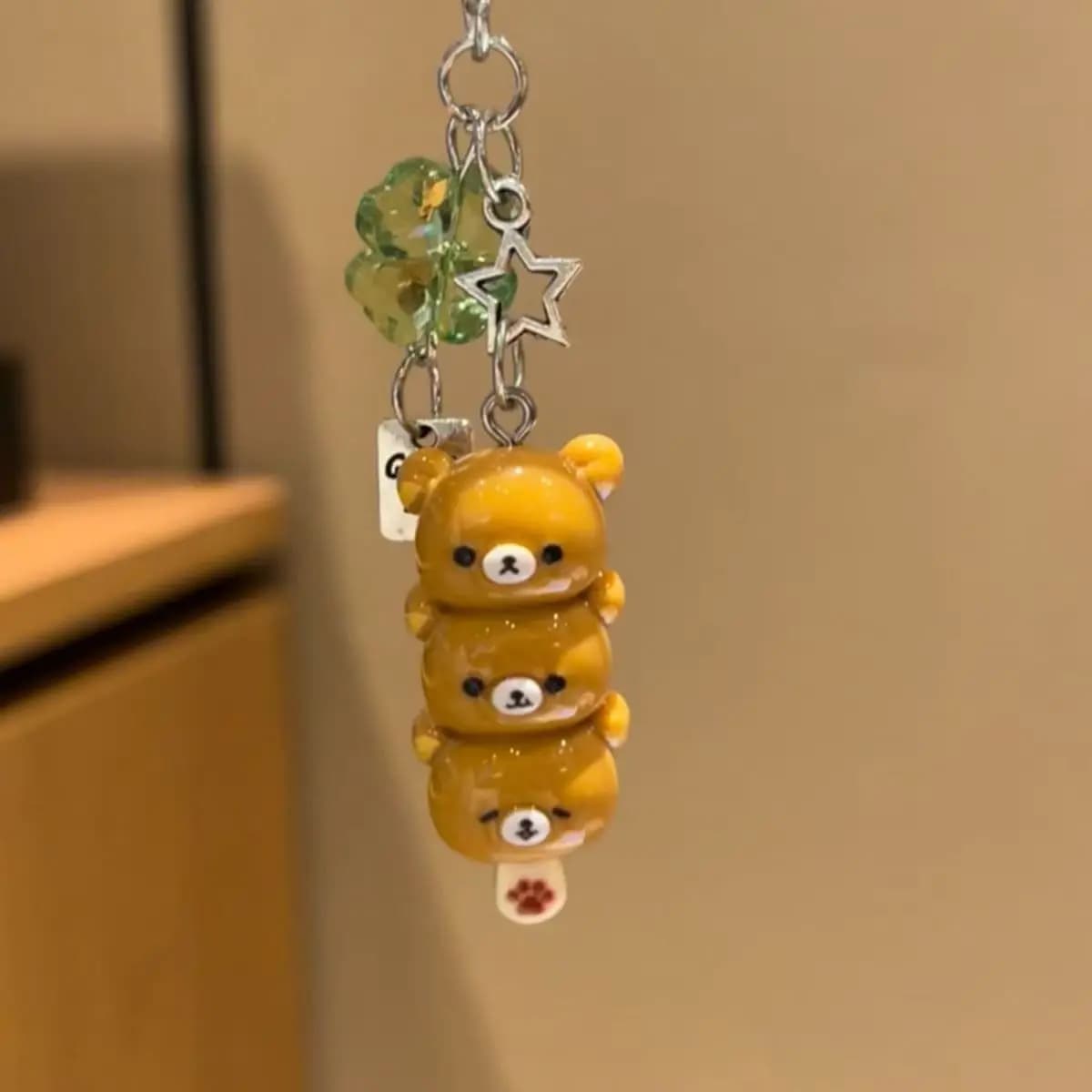 Porte-clés ours Kawaii pour sac à dos, chaîne de téléphone portable, accessoires pour clés, sac d'éc