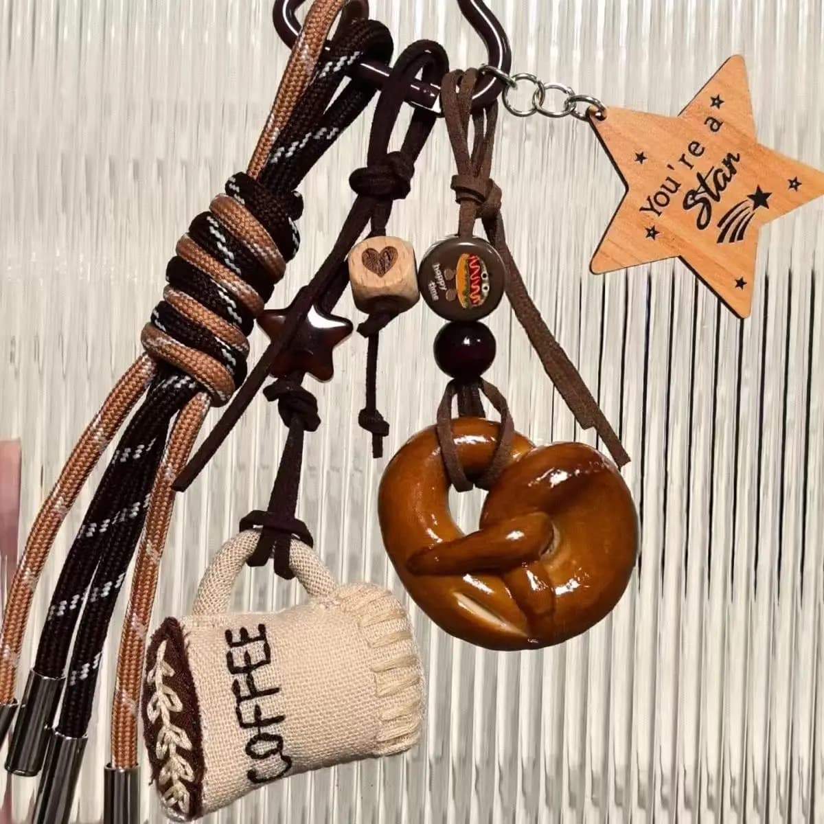 Ins – breloques de café en pain mignon, accessoire pour sac à main, sac à dos, portefeuille, décorat