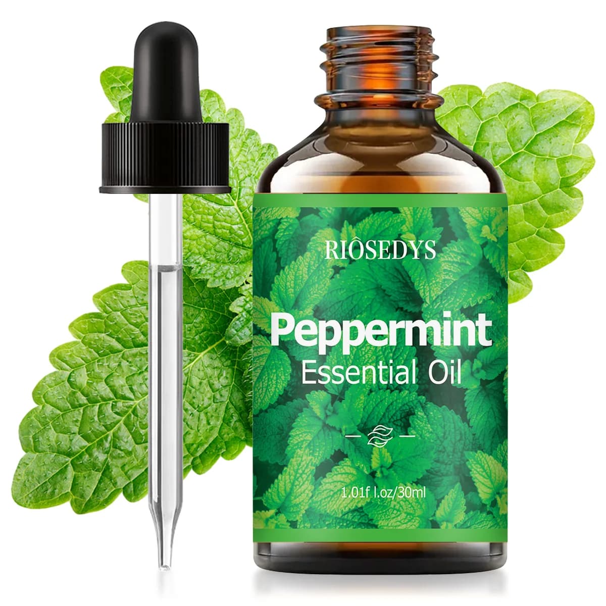 L'huile essentielle de menthe poivrée, avec son parfum de plantes, convient à la diffusion d'aromath