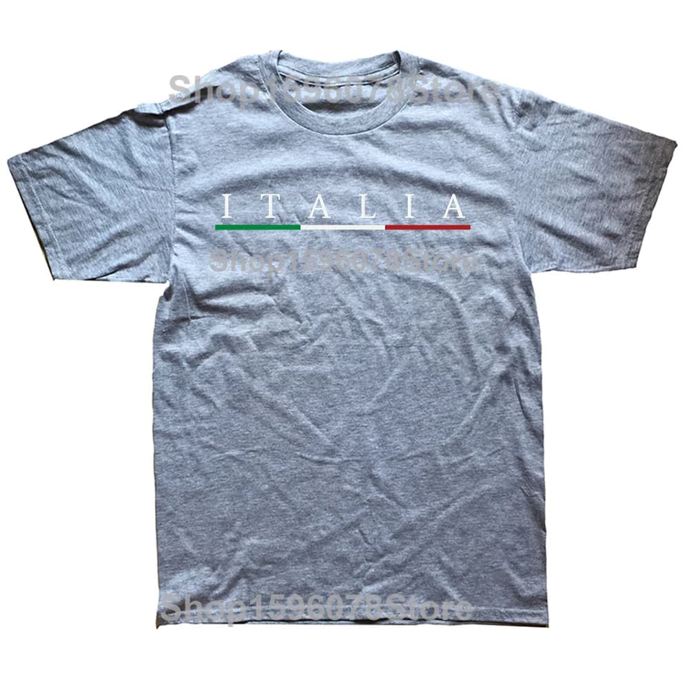T-shirt graphique amusant à manches courtes, motif drapeau italien, voyage en Italie, streetwear hum