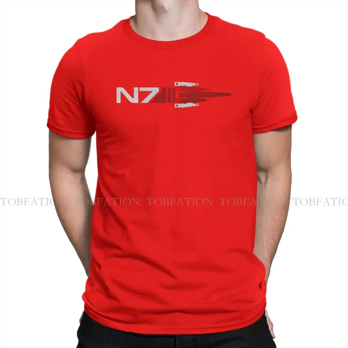 N7 Normandie essentiel effet de masse jeu hommes t-shirt coton graphique col rond t-shirt Harajuku S