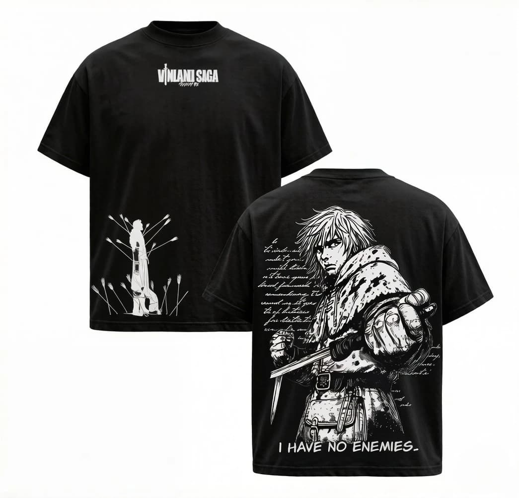 Thorfinn VINLAND SAGA T-shirt imprimé Anime, T-shirt surdimensionné à manches courtes en coton, t-sh