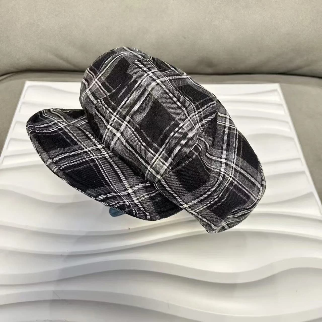 Casquette Gavroche à Carreaux Noirs et Blancs pour Femme et Homme, Chapeau de Boulanger Vintage, Cas