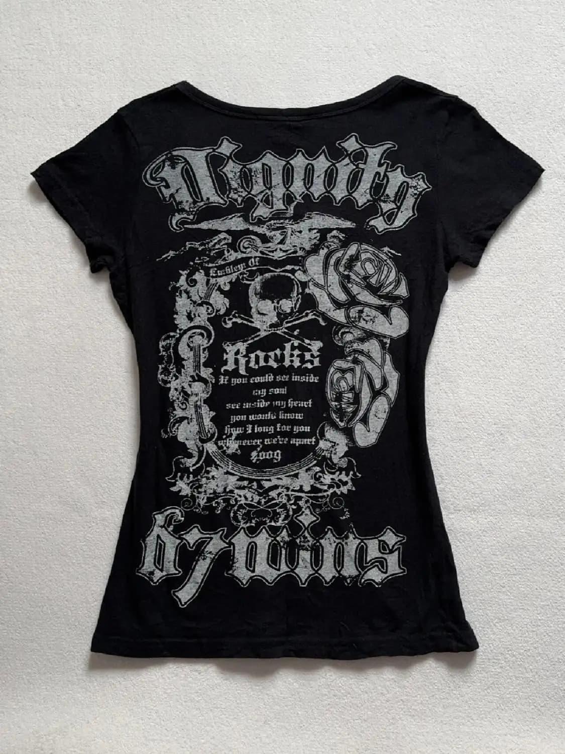 Crânes t-shirts Punk Vintage femmes vêtements 90s gothique Sexy américain mince foncé t-shirts esthé