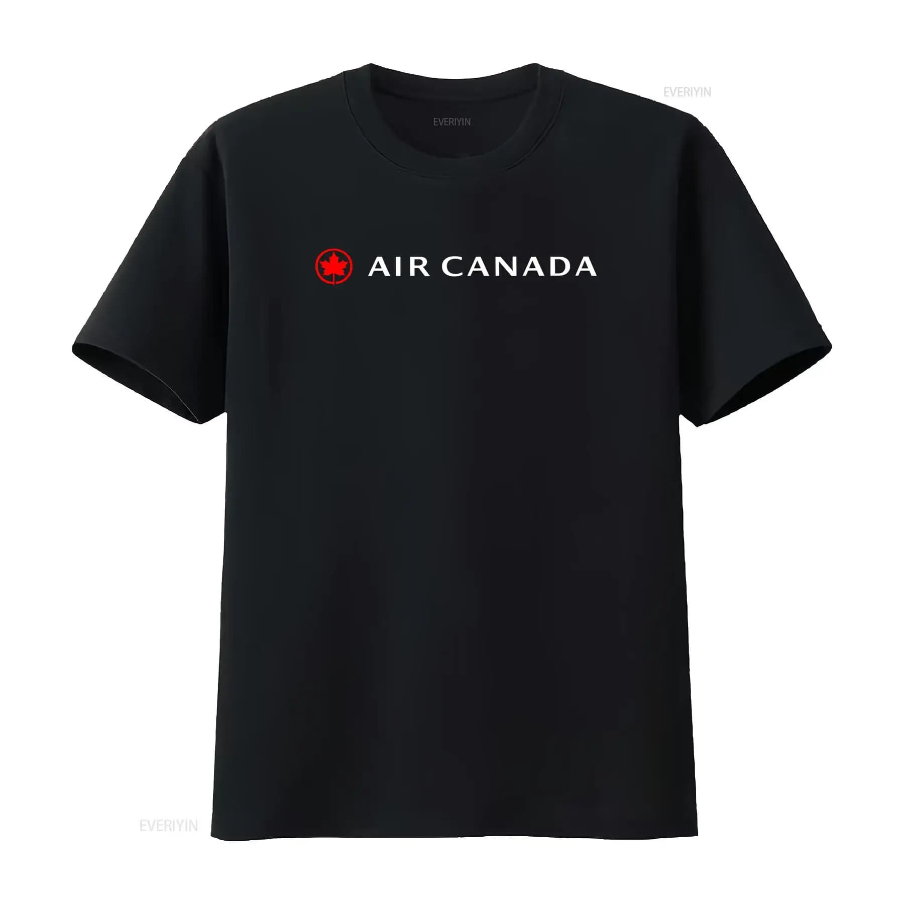 T-shirt avec logo Air Canada Airlines en noir, gris, blanc, bleu marine, rouge, bleu clair, tailles 