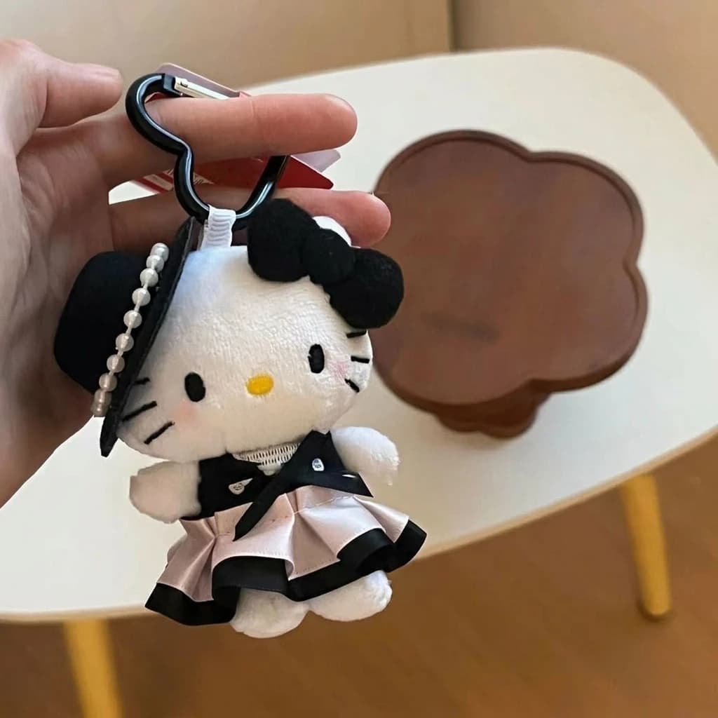 Porte-clés en peluche Hello Kitty mignon, breloque de sac dessin animé Kawaii, pendentif, décoration