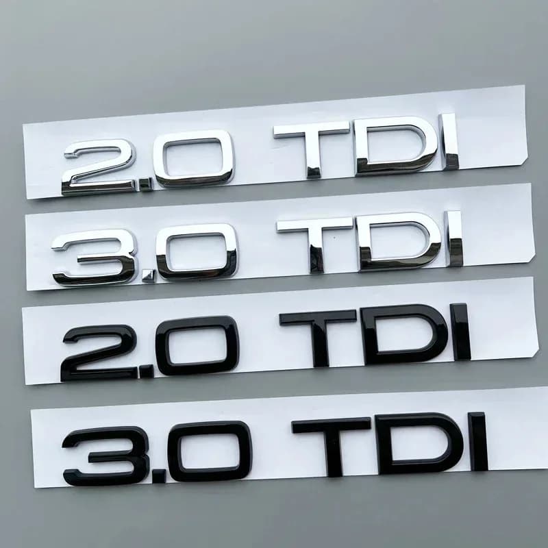 Autocollant 3D ABS 2.0 3.0 TDI lettres Logo Badge emblème pour Audi A3 A4 A6 A8 A5 Q3 Q5 Q7 Q2 V6, a