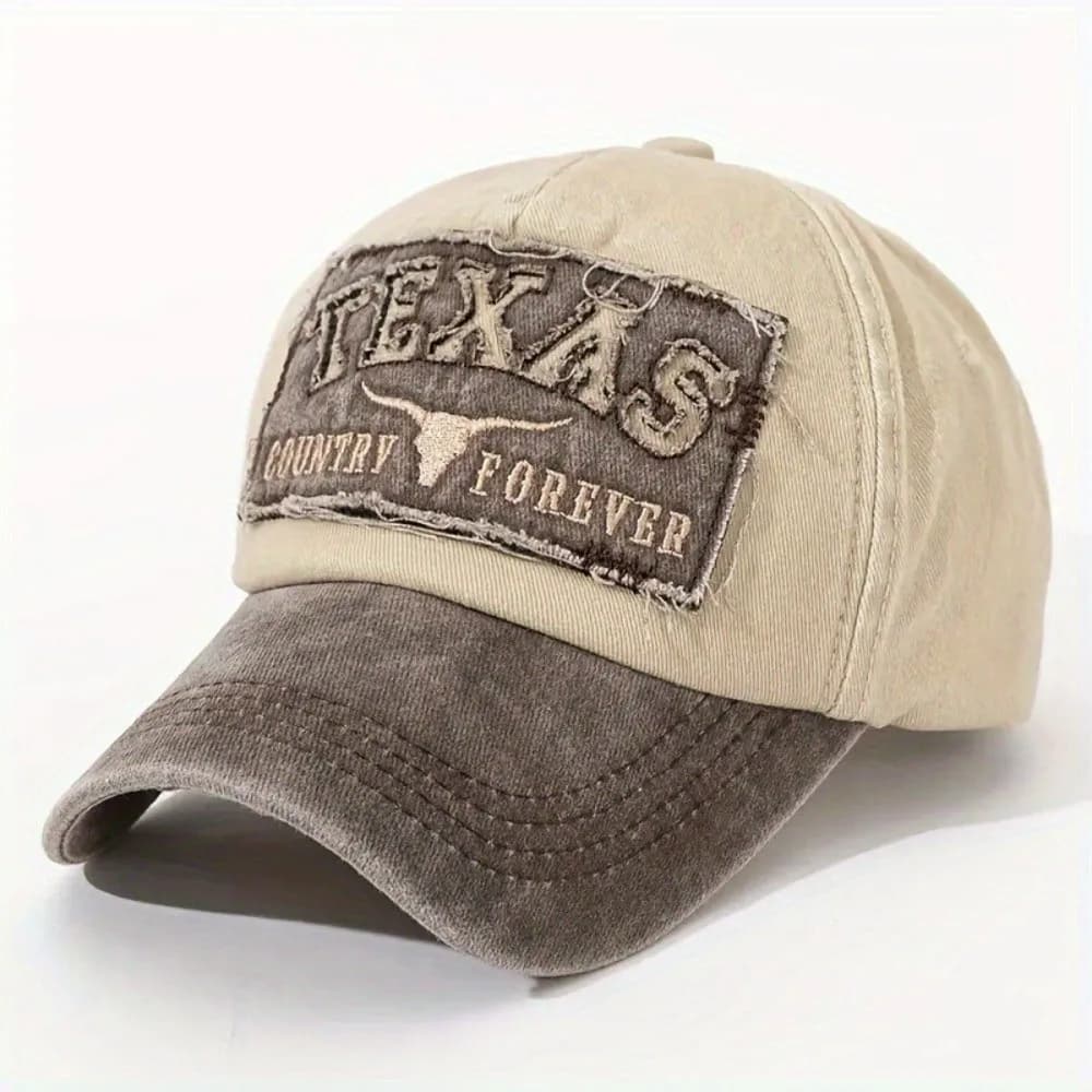 Casquette de baseball brodée avec la lettre TEXAS, visière réglable, casquette à visière en coton la