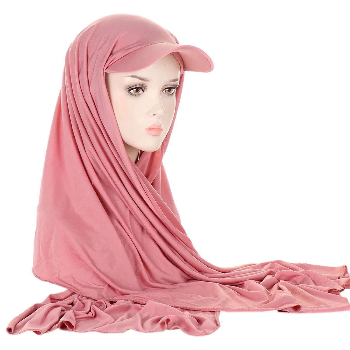 Nouveau Hijab Sportif Instantané en Jersey Tendance 2026 pour Femmes Musulmanes avec Casquette de Ba