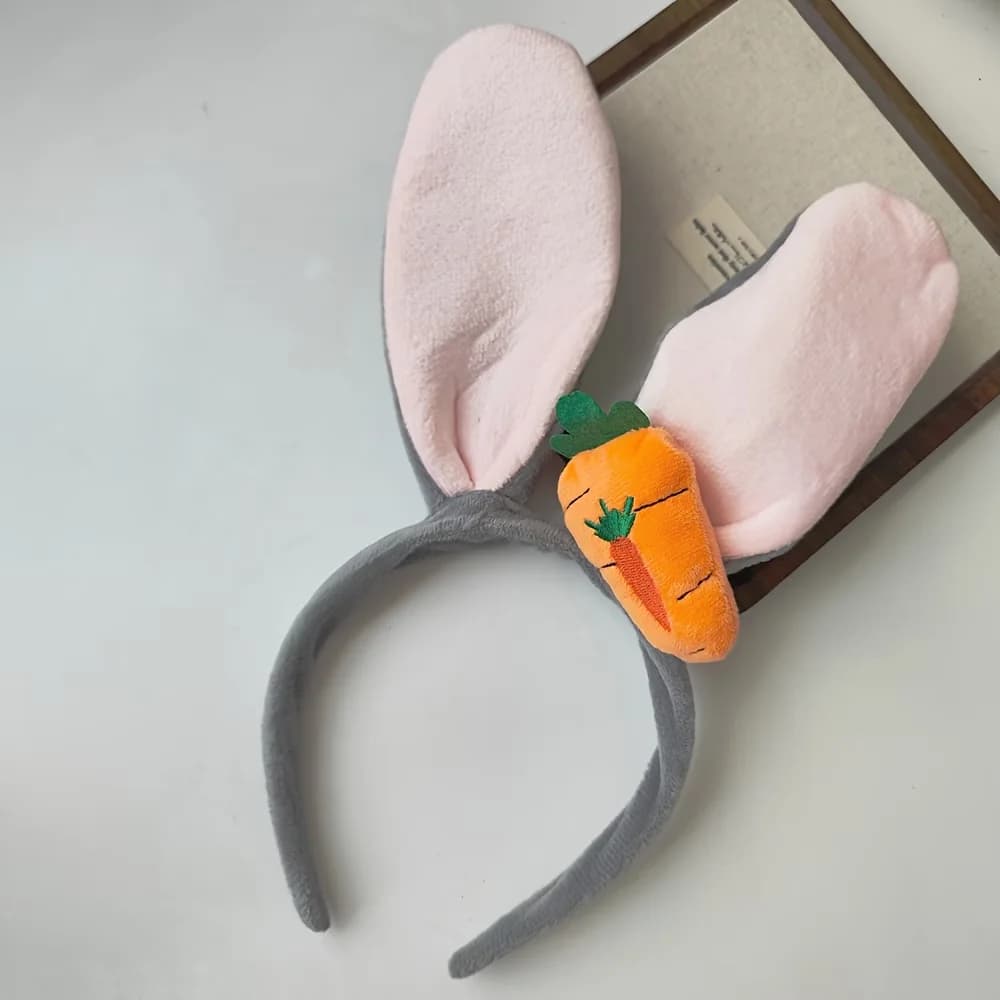 1 Bandeau oreilles de lapin de Pâques pour femmes, pince à cheveux haute pour le dessus de la tête, 