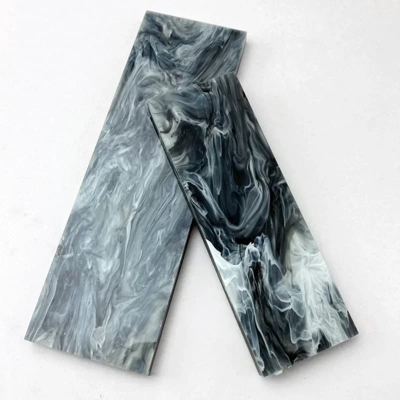Matériau de poignée en acrylique, motif de marbre, matériel de poignée, accessoire de couteau de bri