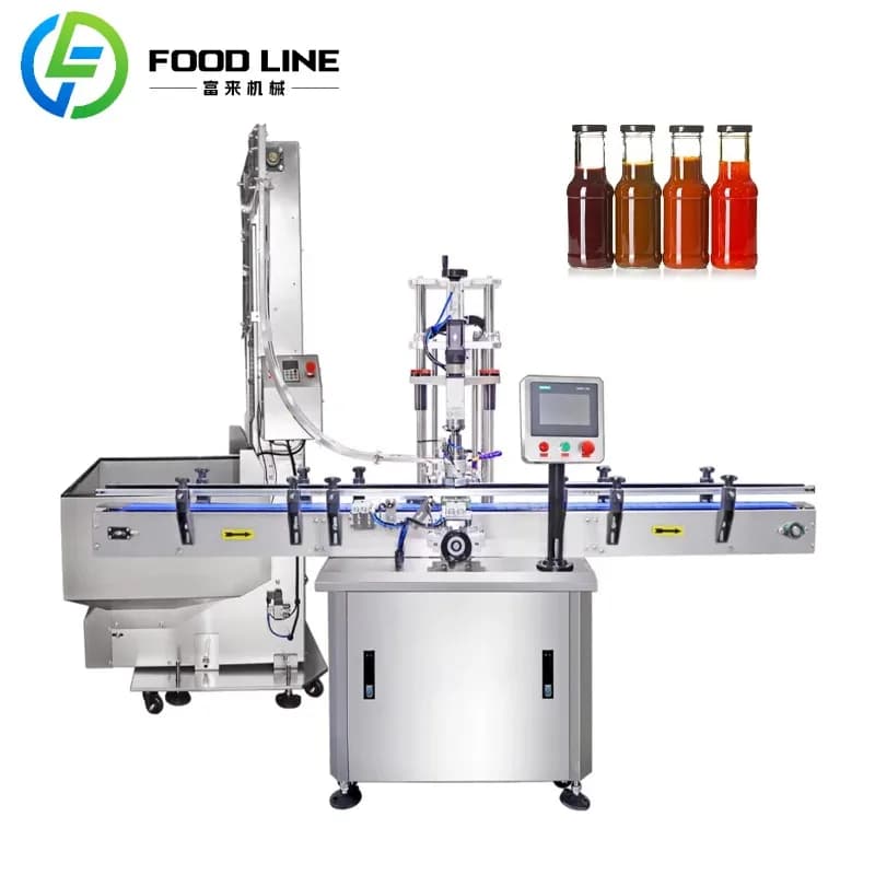 Bouteilles de jus avec bouchon, machine de capsulage de pot en verre, machine de capsulage automatiq