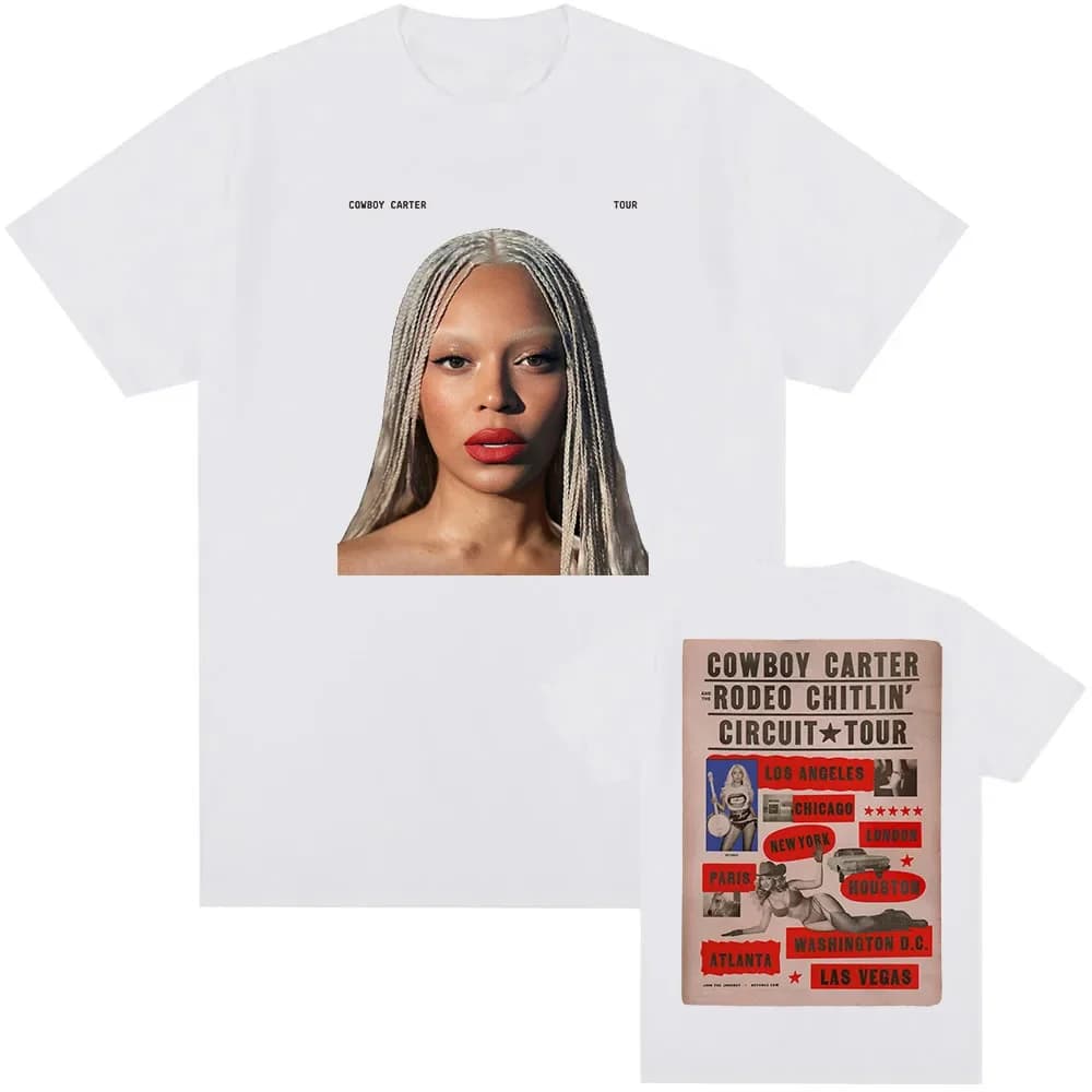 Beyoncé COWBOY CARTER TOUR 2025 T-shirt été femmes hommes t-shirts à manches courtes col rond T-shir