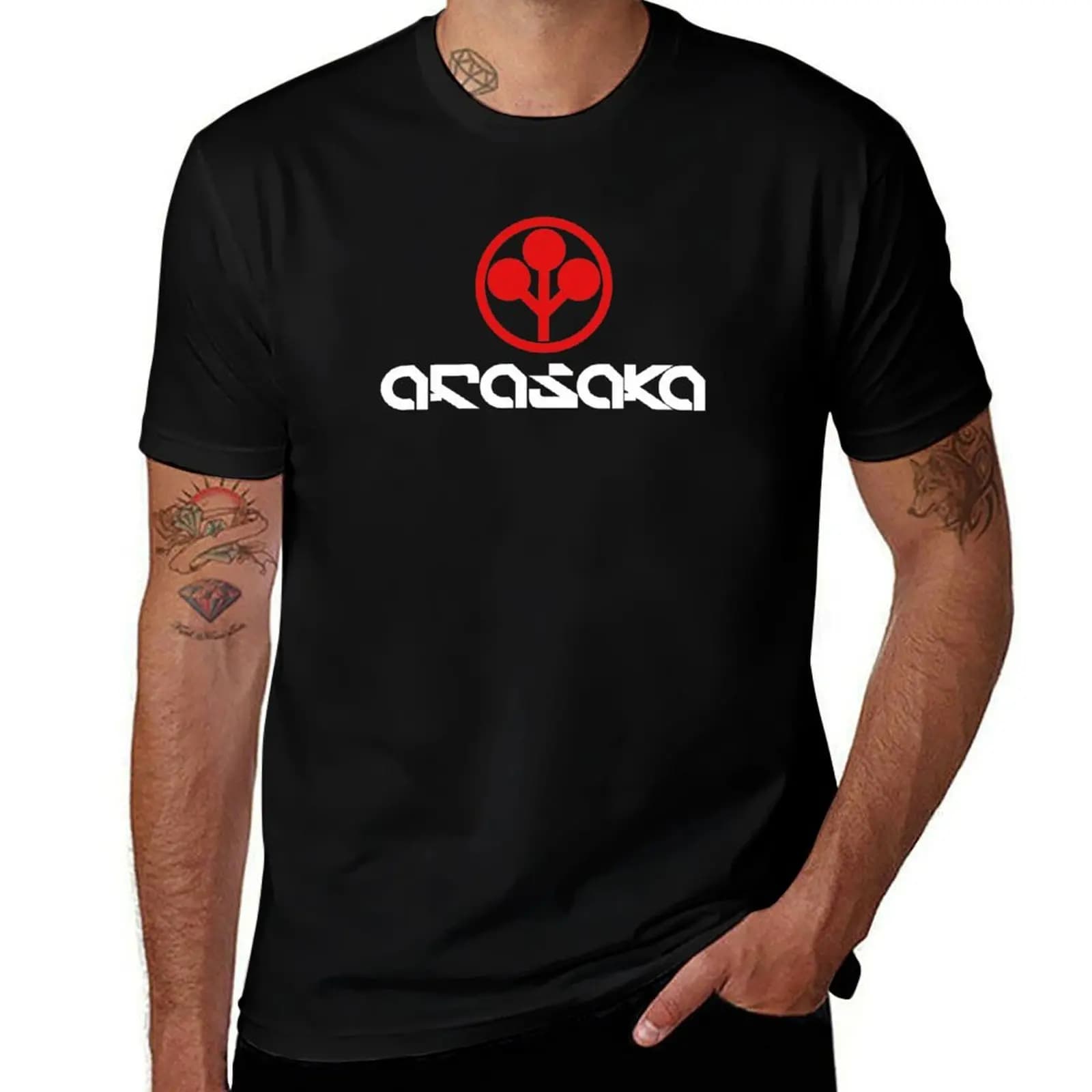 T-shirt Arasaka décontracté à coupe ample pour le travail