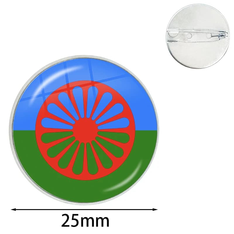 Collier drapeau gitane, drapeau Romani Peoples, Cabochon, pendentif en verre, déclaration de mode, c