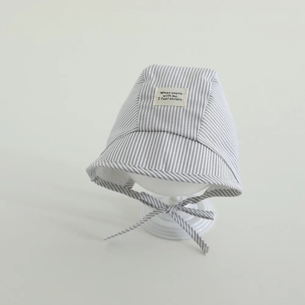 Casquette fœtale douce et décontractée pour bébé, Bonnet à large bord à rayures pour bébé, Protectio