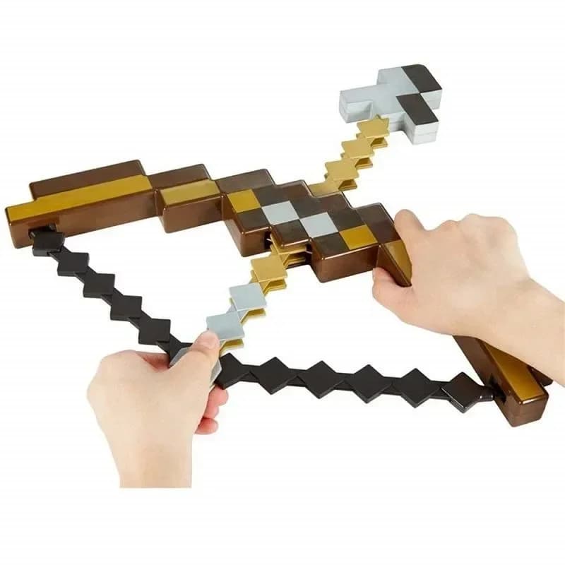 MineCraftion arc flèche jouet jeu pompier enfants Cosplay fête Pixel tir à l'arc drôle arme en plast
