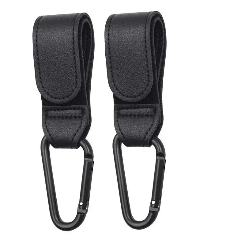 Crochets de chariot en cuir pour bébé, 2 pièces, crochet de poussette réglable en PU, organisateur d