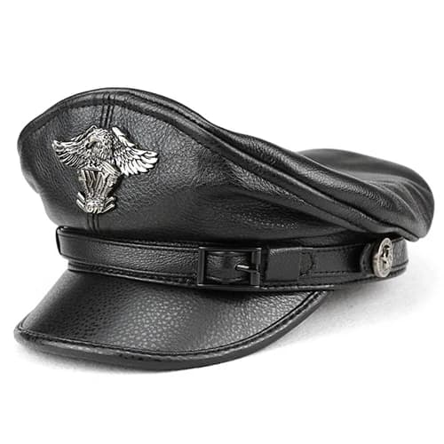 Casquettes militaires rétro pour hommes, cuir véritable, chapeaux plats masculins, chapeau de capita
