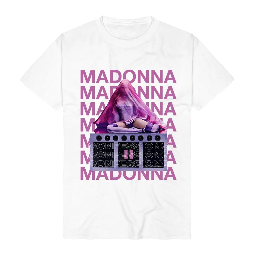 T-shirt unisexe streetwear Madonnaa CONFESSIONS II à imprimé graphique, vêtement décontracté ample e