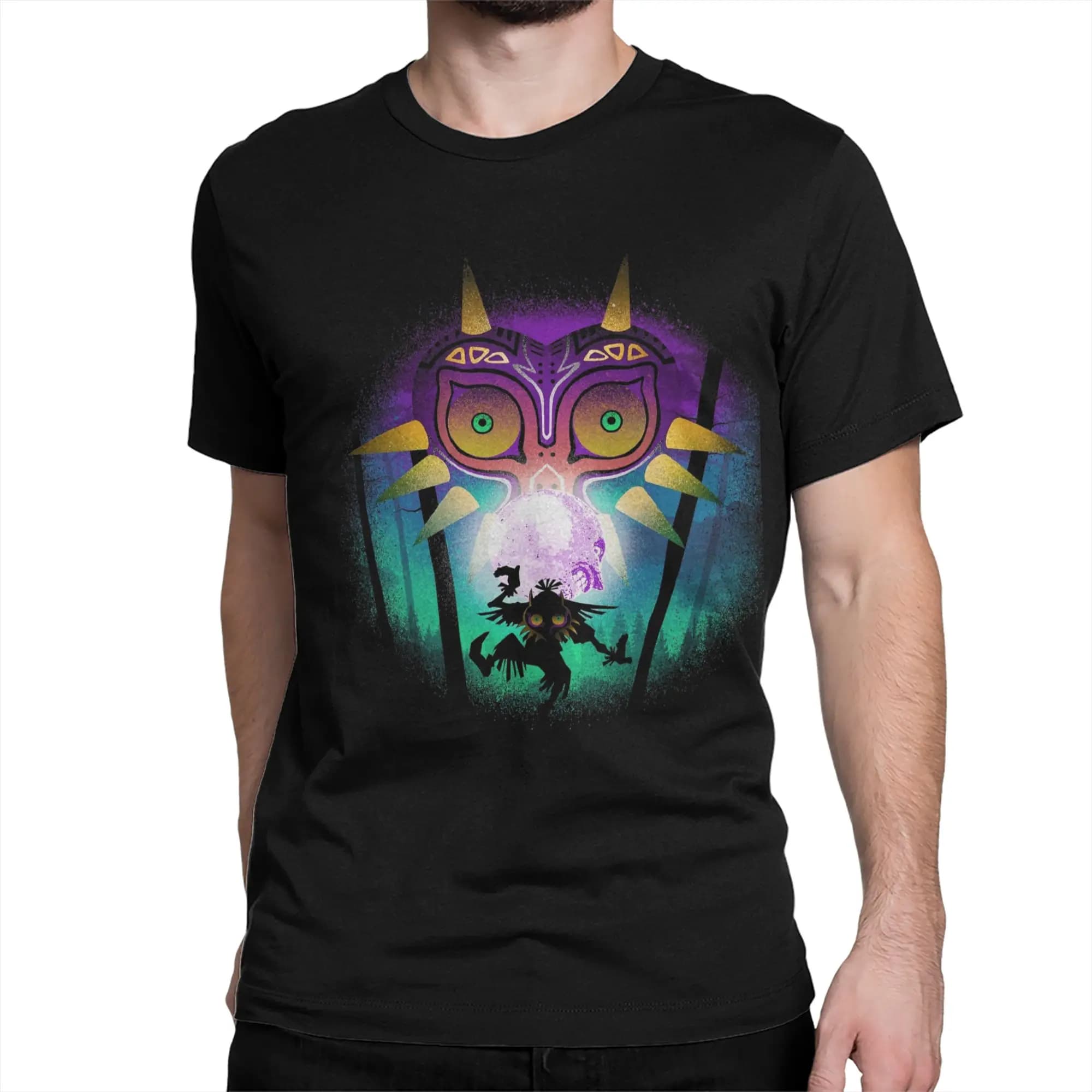 T-Shirt The Moon and The Mask Zeldas Legend pour hommes et femmes, T-Shirt en coton incroyable, col 