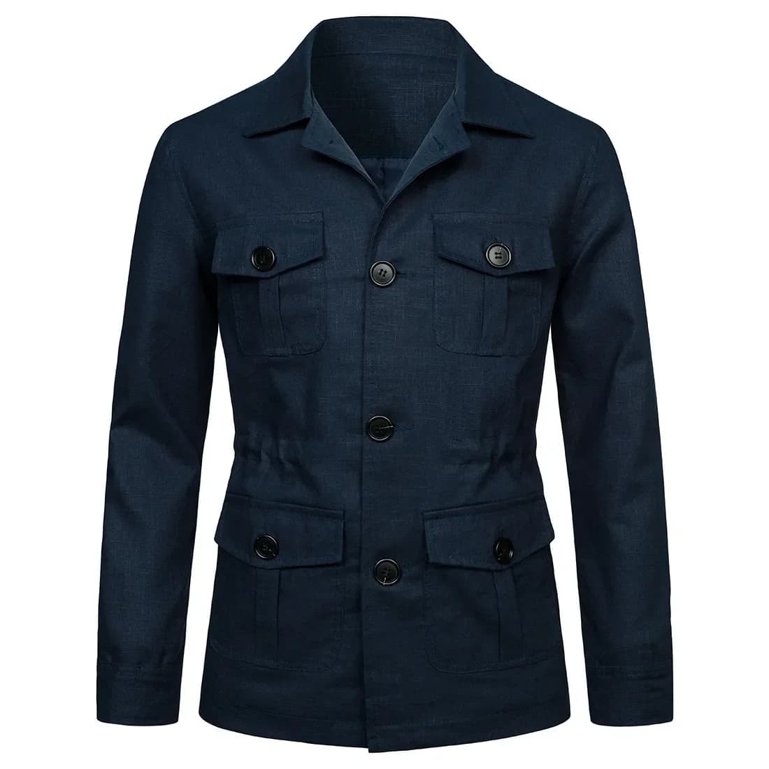 Hommes manteaux Safari veste lin britannique rétro Gentry costume poches vêtements d'extérieur mode
