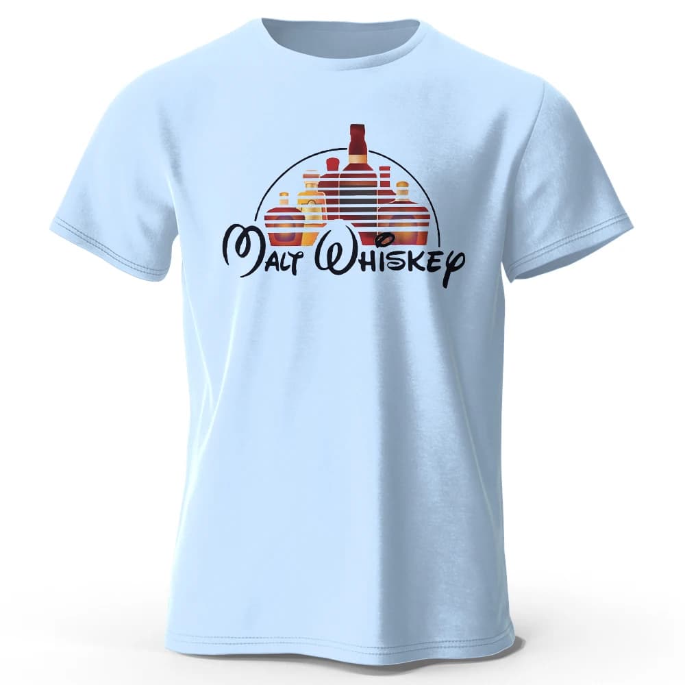 T-shirt Homme en Coton 100% Motif Whisky au Malt, Coupe Oversize Décontractée à Manches Courtes, T-s