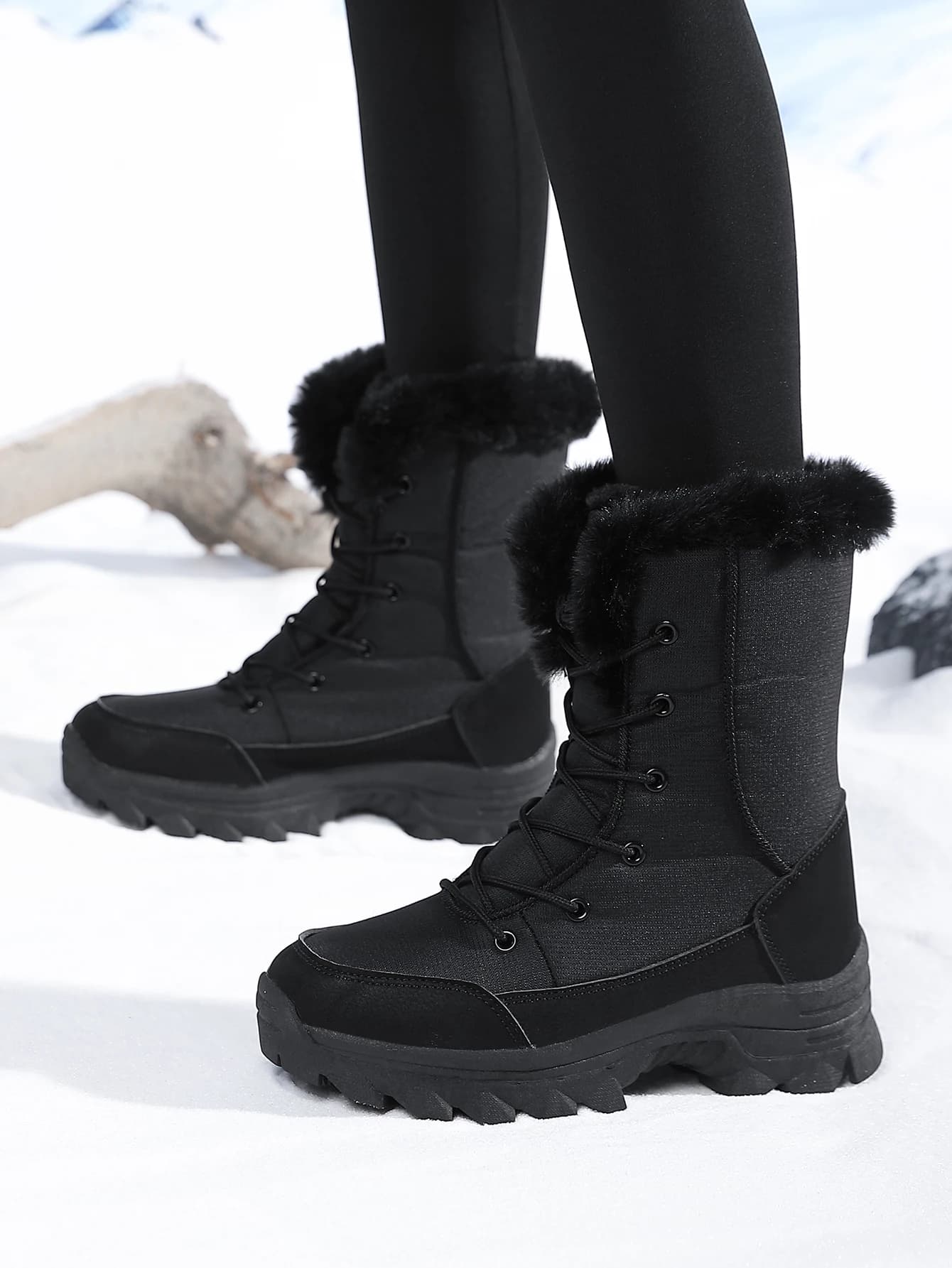 Bottes de neige d'hiver pour femmes, imperméables, antidérapantes, chaudes, style nord-est, grandes