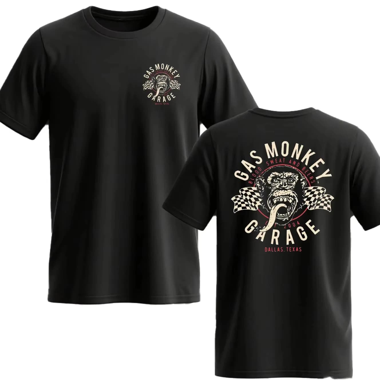 Nouveau T-shirt en coton à manches courtes pour homme Gas Monkeys Garage, décontracté d'été, essenti