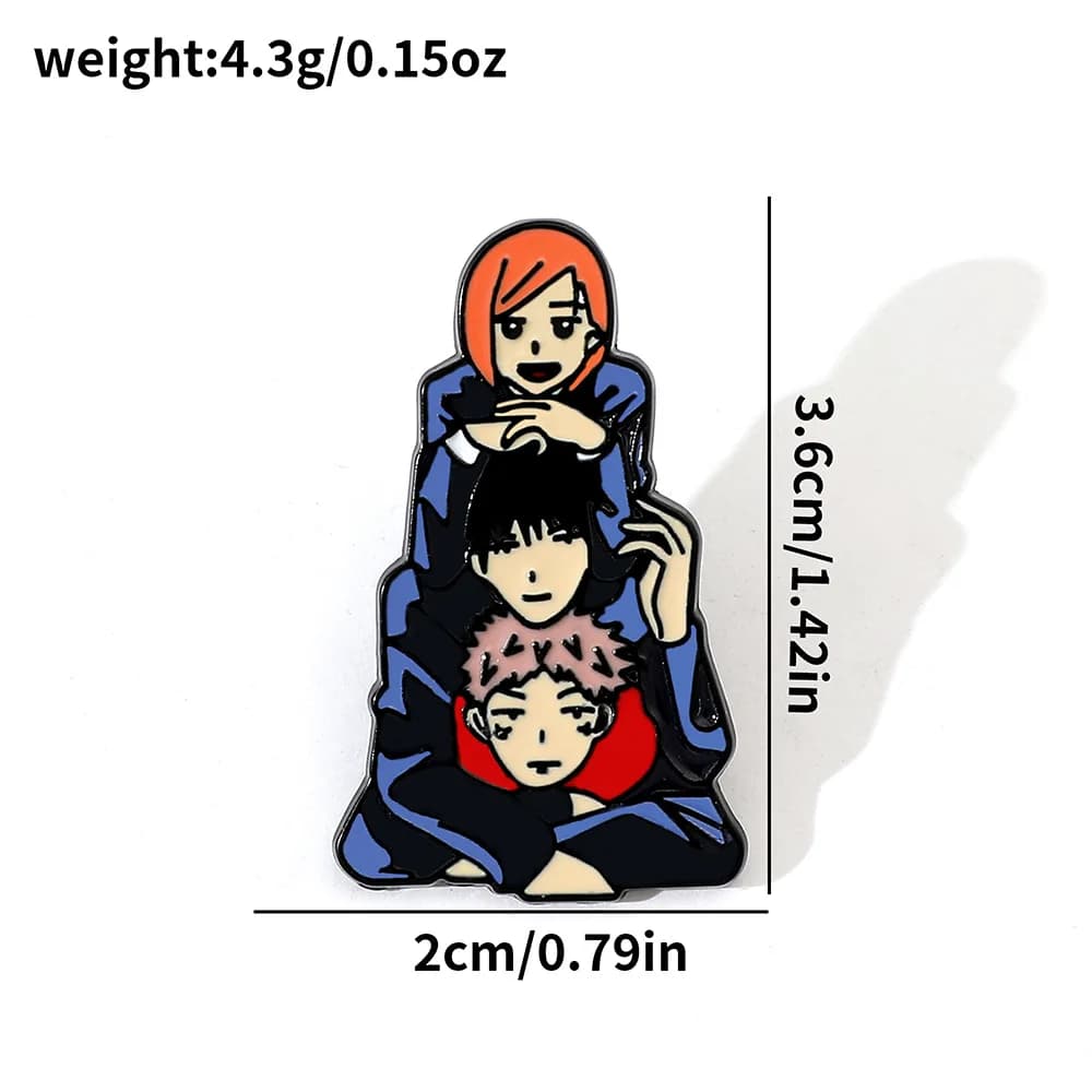 Jujutsu Kaisen Anime Itadori Yuji Ryomen Sukuna broche en émail Badge en métal bijoux vêtements sac 