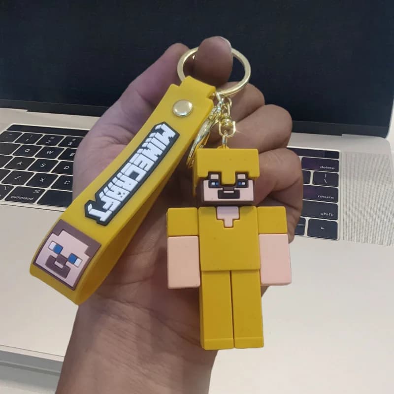 Porte-clés Minecraft en silicone mignon, pendentif pour voiture ou sac, cadeau
