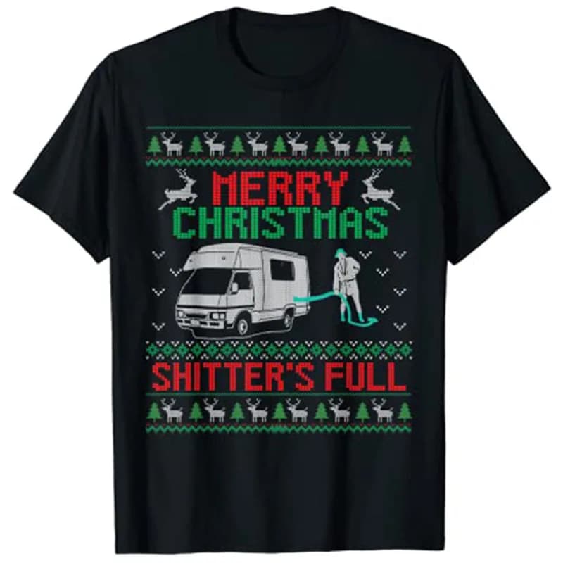 T-shirt de pyjama drôle de Noël, pull de Noël joyeux, shitter, était complet