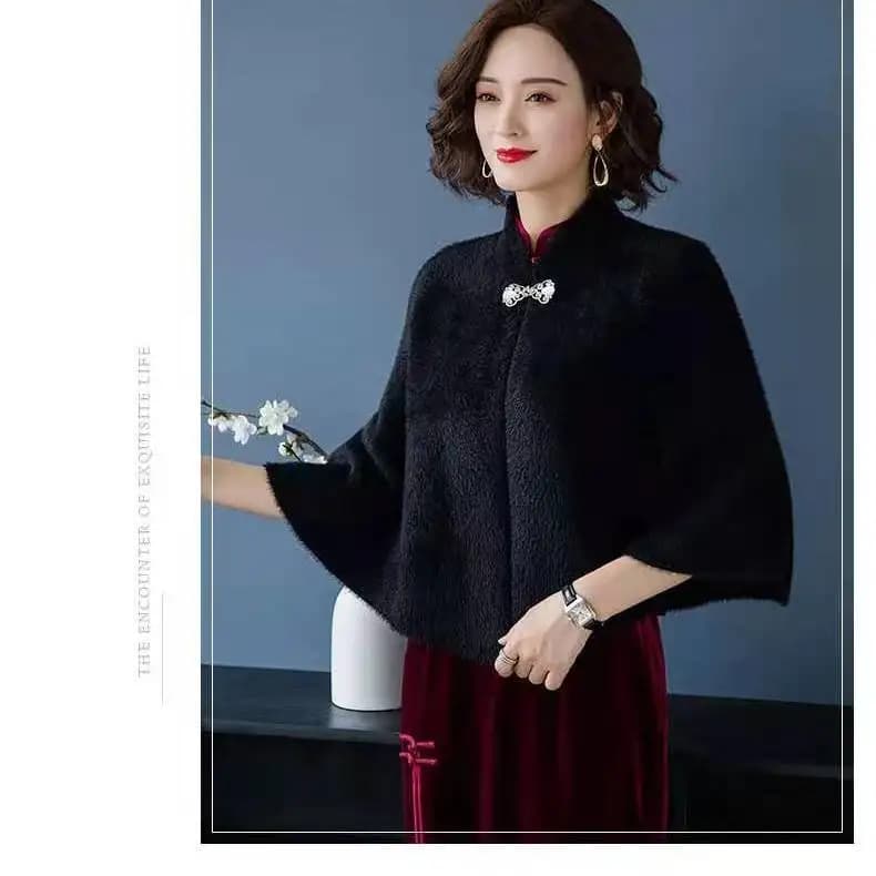 Ponchos coréens de couleur unie, manteau fin et élégant, tempérament décontracté, boutons, vêtements